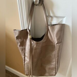 Pewter leather purse